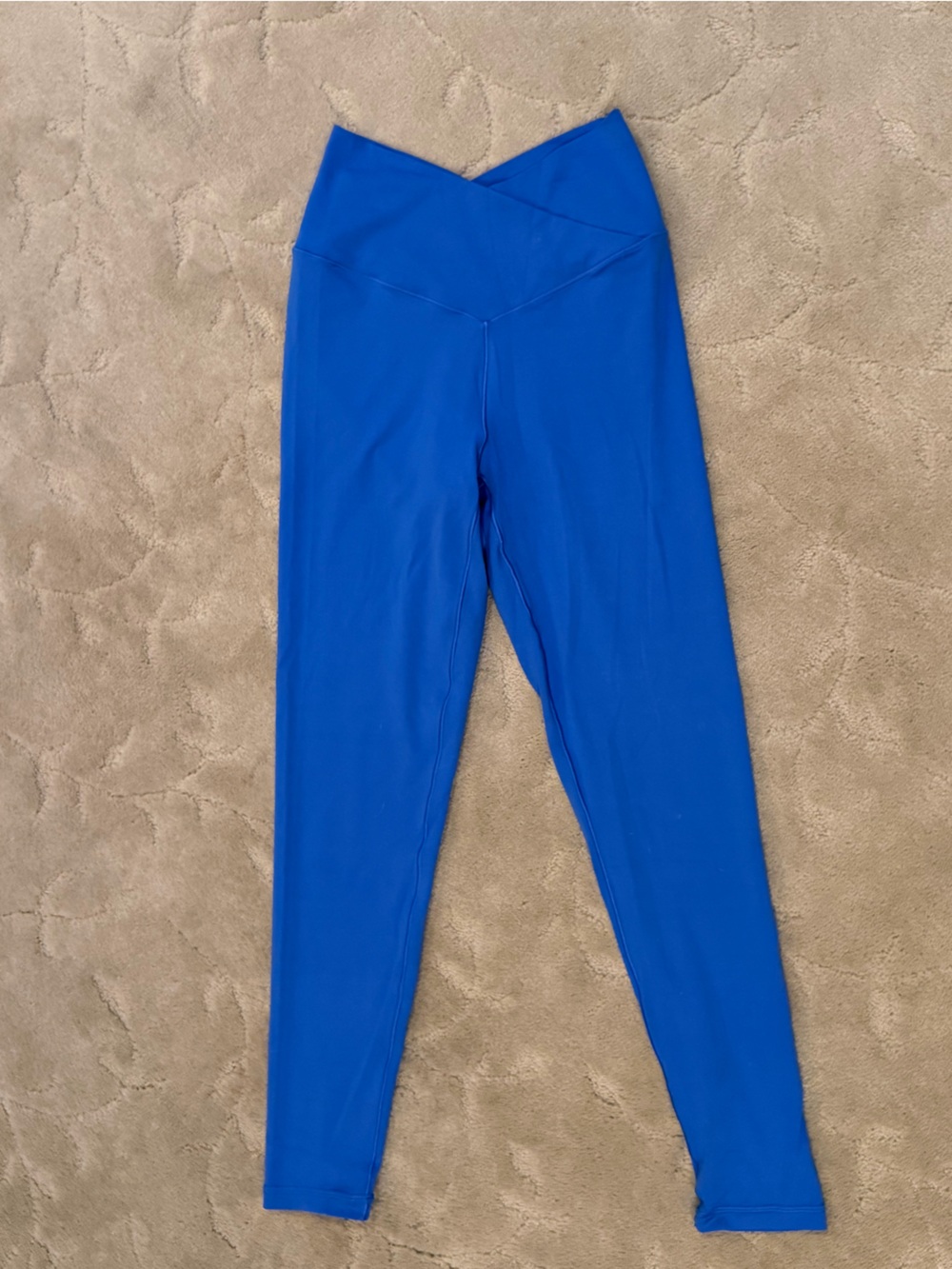 V-Waist High-Rise Blue Leggings